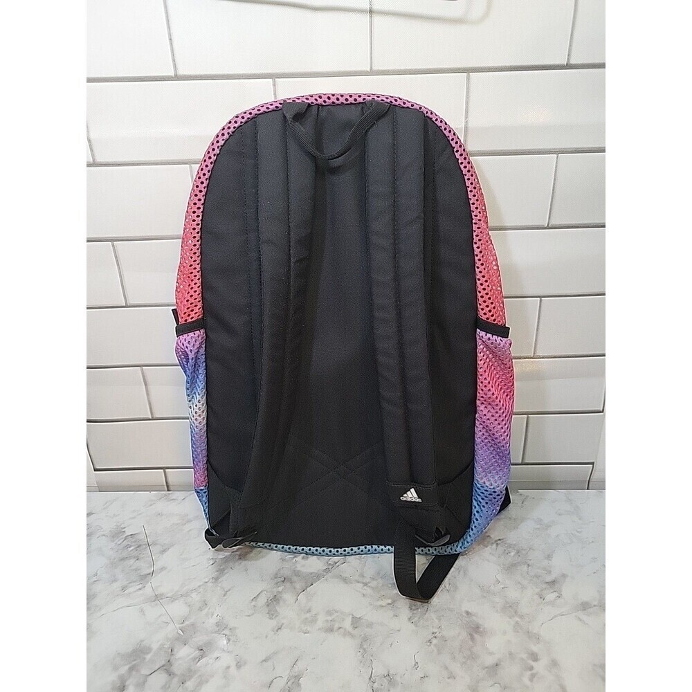 Adidas Hermosa II Mesh Pink Blue Backpack Back To School College Student *READ - Picture 2 of 13